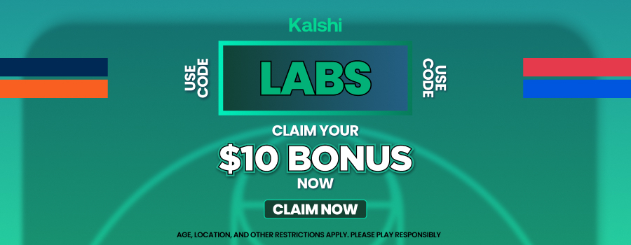 Use the Kalshi promo code LABS for a $10 bonus to use on Iowa vs. Clemson March Madness predictions.
