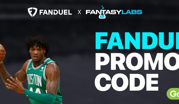 fanduel promo code graphic with celtics center robert williams
