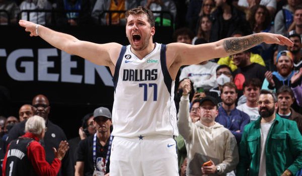 betmgm bonus code graphic with luka doncic