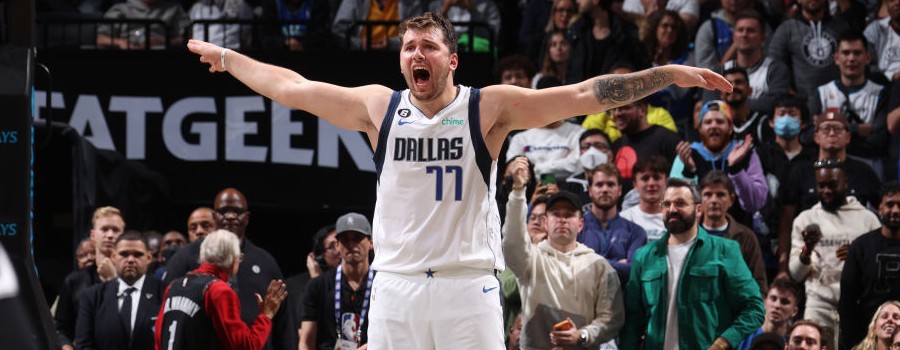 betmgm bonus code graphic with luka doncic